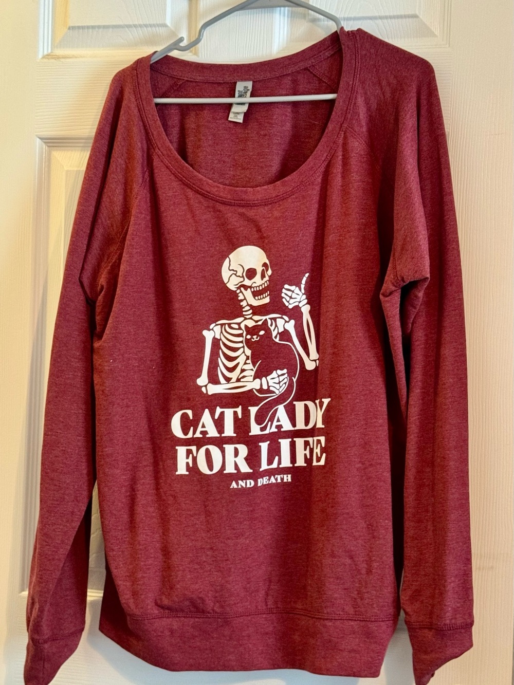 Women’s Maroon Cat Lady For Life Graphic Sweatshirt